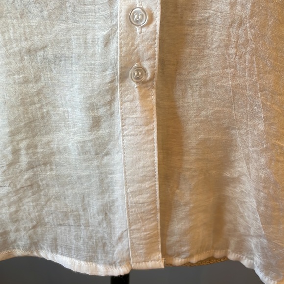 Grand & Greene white short sleeve large sheer blouse - Picture 6 of 17